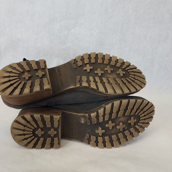 Lucky Brand Heeled Boot Women 10 Harleen Over the Knee Grey Suede Riding Stretch - Picture 13 of 16